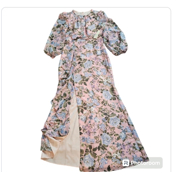 NWT Eliza J Floral Print Pink Maxi Dress Sz 6 - Picture 5 of 12